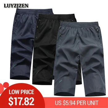 

Calf-length Pants Men Elastic Waist Mens Summer Beach Short Clothing High Quanlity Homme Casual Brand Pants Quick Dry Wholesale