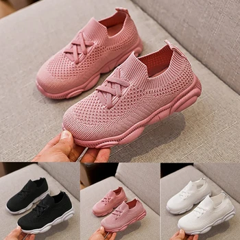 

New Baby Sneakers 2019 Fashion Children Flat Shoes Infant Kids Baby Boys Sneakers Solid Girls Stretch Mesh Sport Run Shoes