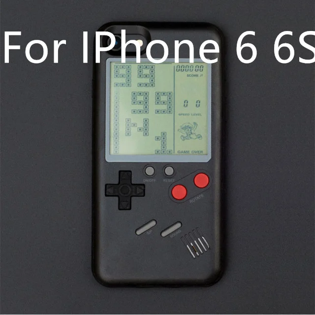 Ретро Tetris Gameboy корпус для игрового контроллера чехол для iPhone X 8 7 6 6S Plus Мягкий ТПУ силиконовый чехол для мальчиков чехол Аксессуары - Цвет: Black for 6 6S