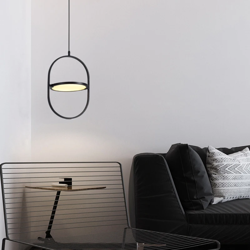 Черная Вращающаяся круглая люстра скандинавский дизайнер блеск decoracion hogar nordico для винтажного домашнего декора прикроватная лампа Прямая поставка