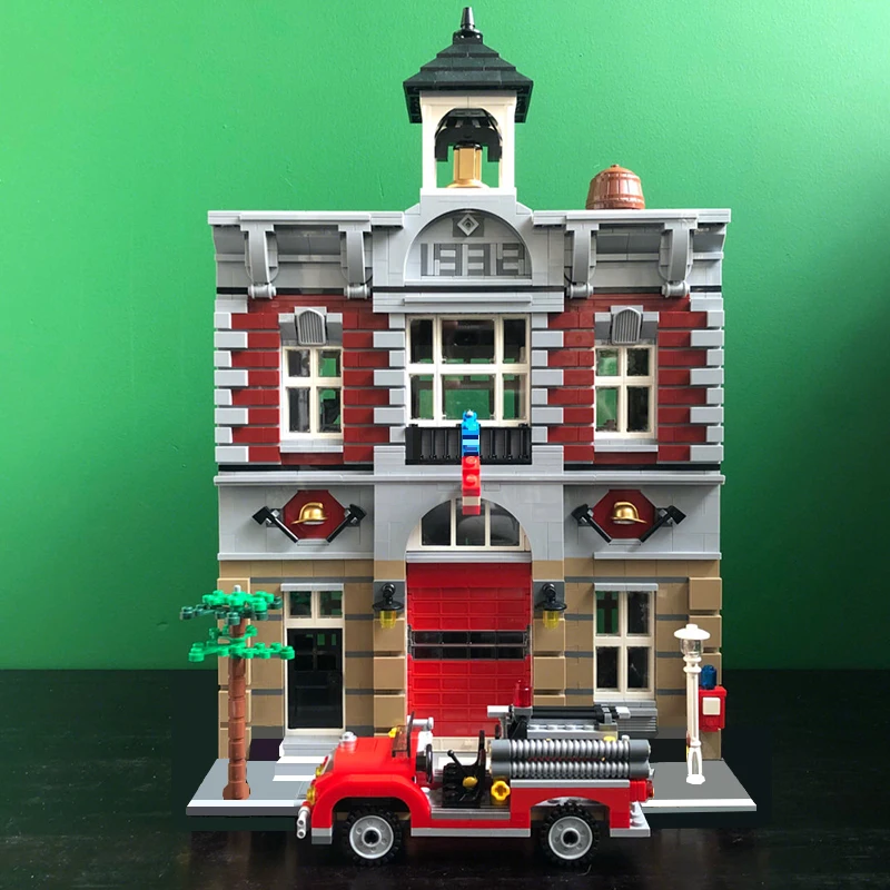 Lepinblocks 15004 15005 15007 совместимый создатель город 10197 10211 10190 пожарная команда рынок Grand Buiding блоки кирпичи игрушка подарок