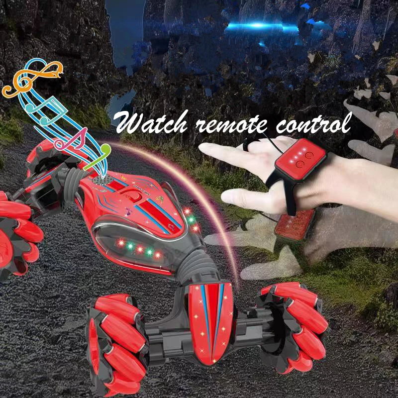 Tanie Wykrywanie gestów Stunt 116 zdalnie sterowanym samochodowym światłem dziecięcym muzyka skręcająca deformacja samochodu wspinaczka terenowa Model pojazdu