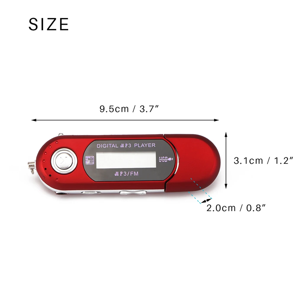 Портативный USB Flash lcd цифровой MP3-плеер с поддержкой флеш 32 Гб TF слот для карты музыкальный плеер fm-радио