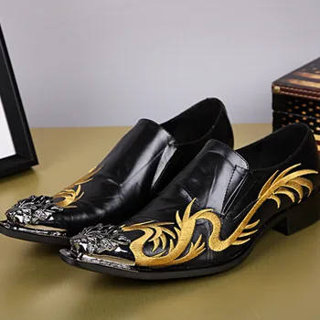 

Scarpe Shoes for Men Genuine Leather Japanese Style Pointed Steel Toe Shoes Man Loafer Full Grain Leather Cow Leather Slip-on