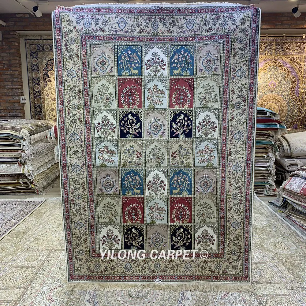 Yilong 4'x6' турецкий Шелковый Vantage ковер четыре сезона Тебриз персидские ковры (HF288B)