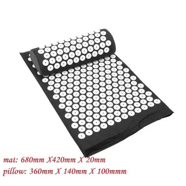 Lotus Spike Acupressure Massager Mat Relaxation Relief Stress Tension Body Yoga Mat Relieve Body Stress Pain Spike Lotus Mat - Цвет: A Spike Black