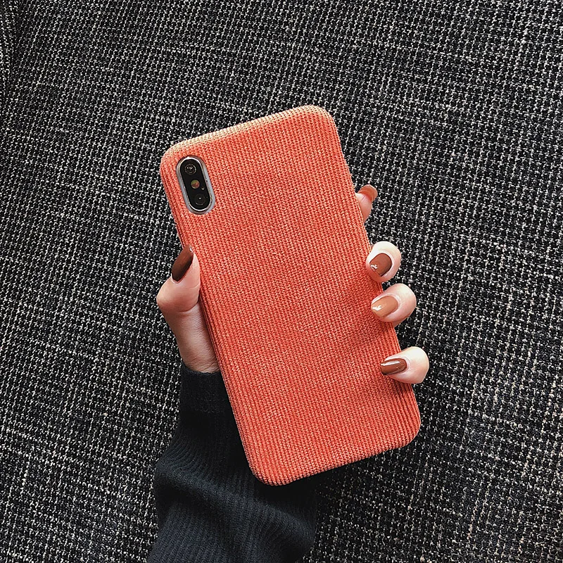 Модный зимний теплый пушистый чехол для телефона s для iphone 11 Pro Max, мягкий чехол для iphone 6 6S 7 8 Plus X XR XS MAX, тканевый плюшевый чехол - Цвет: Orange