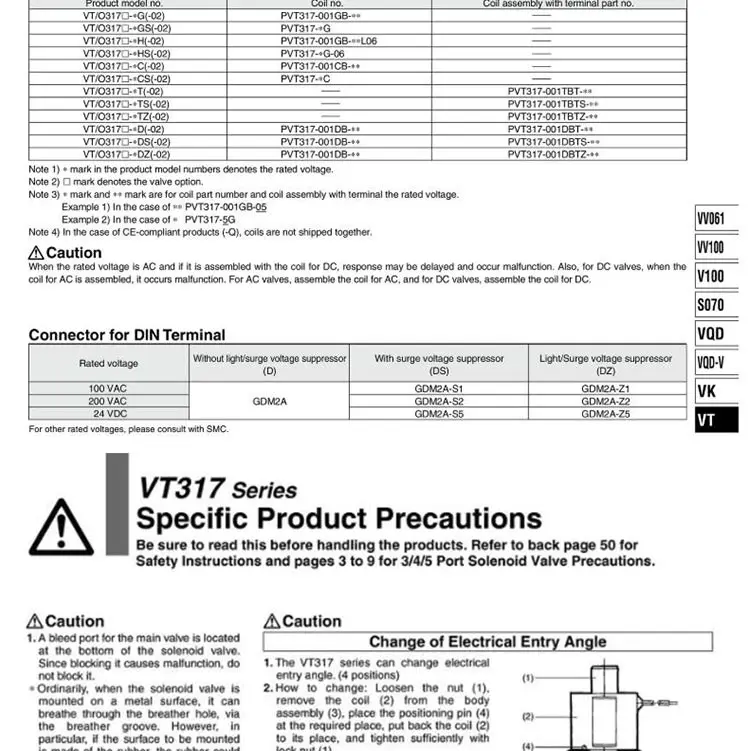 YIYUN 3 порт клапан электромагнитный VT317V-4D-02 VT317V-3D-02 VT317V-6D-02 VT317-5DZ-02 VT317-4DZ-02 VT317 серии
