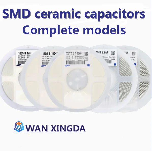 4000Pcs SMD ceramic capacitor 0402 0603 0805 1206 1pF 3.5pF 6.8pF 82pF 100pF 1nF 10nF 1uF 10uF 100nF 220pF 22nF 220nF 47nF 47uF |
