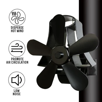 

Five Leaf Fireplace Fan Blade Accessories Fireplace Fan Blades With 5 Leaves Anodized Aluminum Fan Providing Enough Air Volume