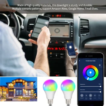 

LED Lamp LED Bulb Durable Super Bright WIFI Control RGBW Bedroom Home Bar LED Light Bulb Decoration Party Smart Wireless