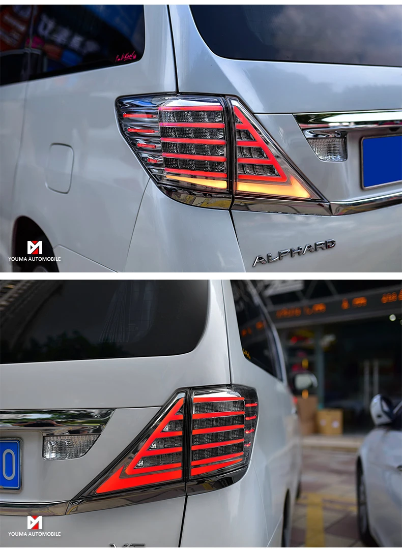 Автомобильный Стайлинг для Toyota Alphard задний фонарь Vellfire светодиодный задний фонарь 2008- с мигающей сигнальной лампой