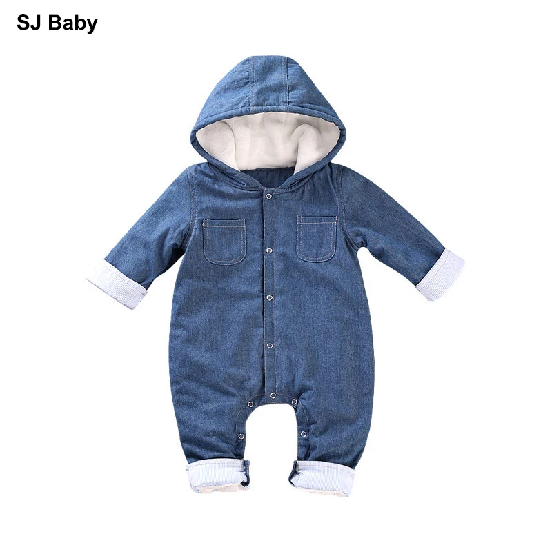 

Baby Rompers Jeans Denim Overalls Warm Winter Baby Girl Clothes Toddler Jumpsuits Cowboy Infant One-piece Playsuits Baby Clothes