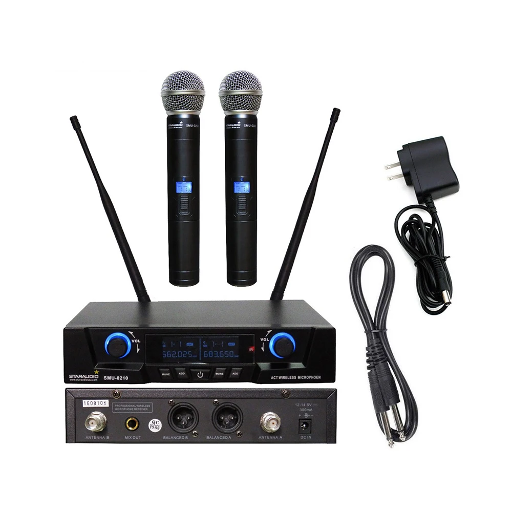 STARAUDIO Pro 4 канала Питание USB Bluetooth микшер системы вечерние KTV микшер для сцены 2CH UHF беспроводной ручной микрофон SMX-4000B