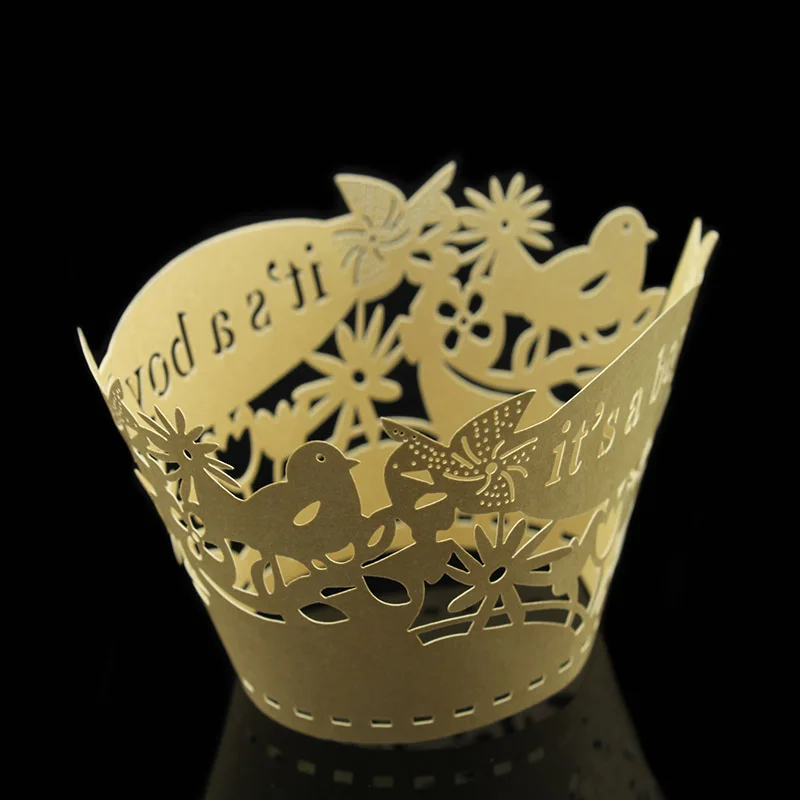 Beige Gold 2 10 шт./упак. розовый вырез бумага "Принцесса" чашка День рождения торт Lace Бумага лазерная резка праздничный Декор обертки обертывания кекс чехол - Цвет: Beige Gold 2