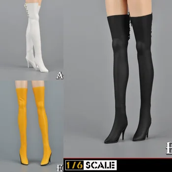 

1/6 Female High Heel Long Boots Model with feet inside Accessories Toy for Phicens Ud Verycool Figure Body Six Colors