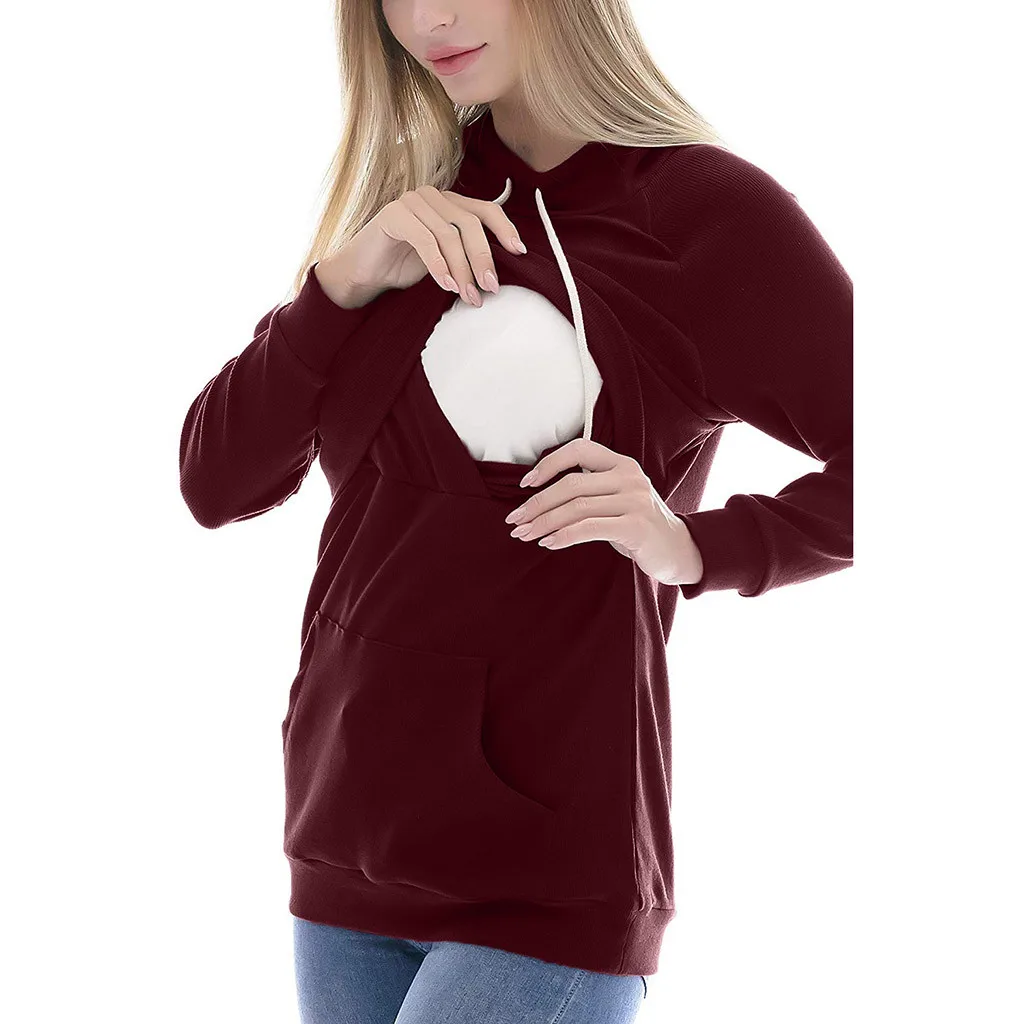 WE ARLONEET Maternity Sweatshirt Breastfeeding Clothes Hooded Pregnant Hoodies Women Nursing For Breastfeeding Hoodie Sweatshirt - Цвет: WE
