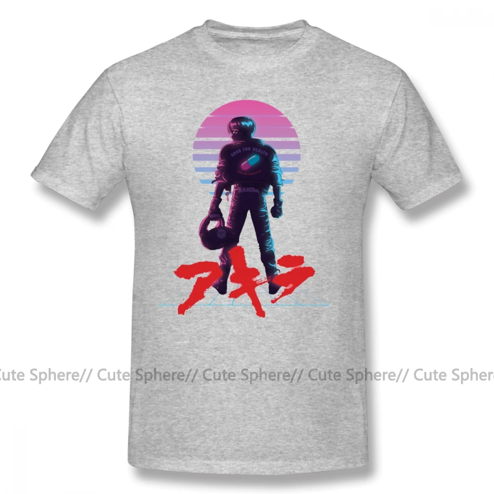 Акира футболка Акира 80 S вдохновленная футболка kaneda Мужская 6xl футболка хлопок короткий рукав пляж печатных милые футболки - Цвет: Gray