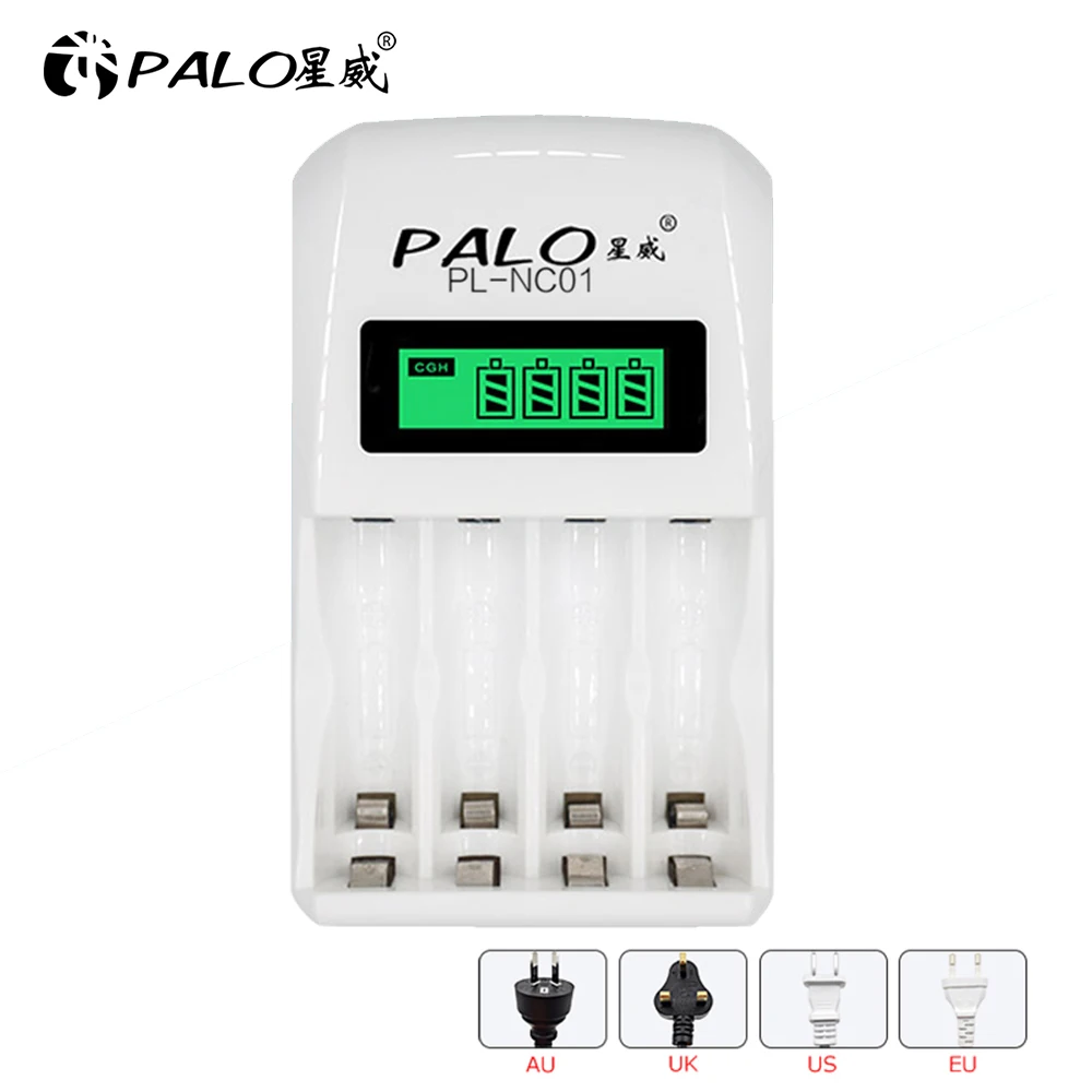 PALO 4-48 slots AA AAA battery charger LCD display smart fast charger for 1.2V AA AAA Ni-MH Ni-CD rechargeable batteries 