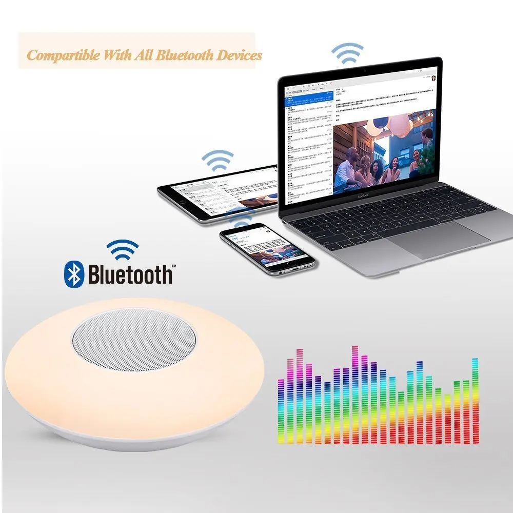 

Wireless Bluetooth Speakers Subwoofer Boombox Night Light LED RGB Colorful Portable Music Support TF for Computer with Mic