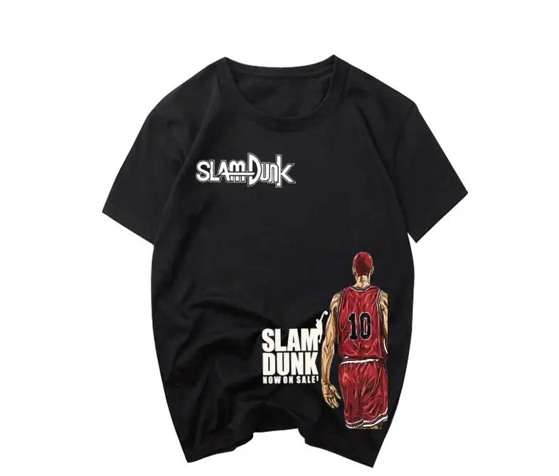 Летняя стильная футболка с аниме Slam Dunk, Мужская хлопковая футболка с рисунком, Мужская футболка Hanamichi Sakuragi