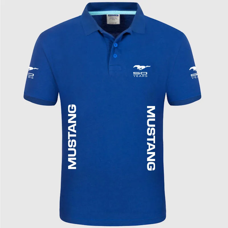 Men Polo Shirt Mustang Polos Button Short Sleeve Polo Shirt Homme Solid Summer