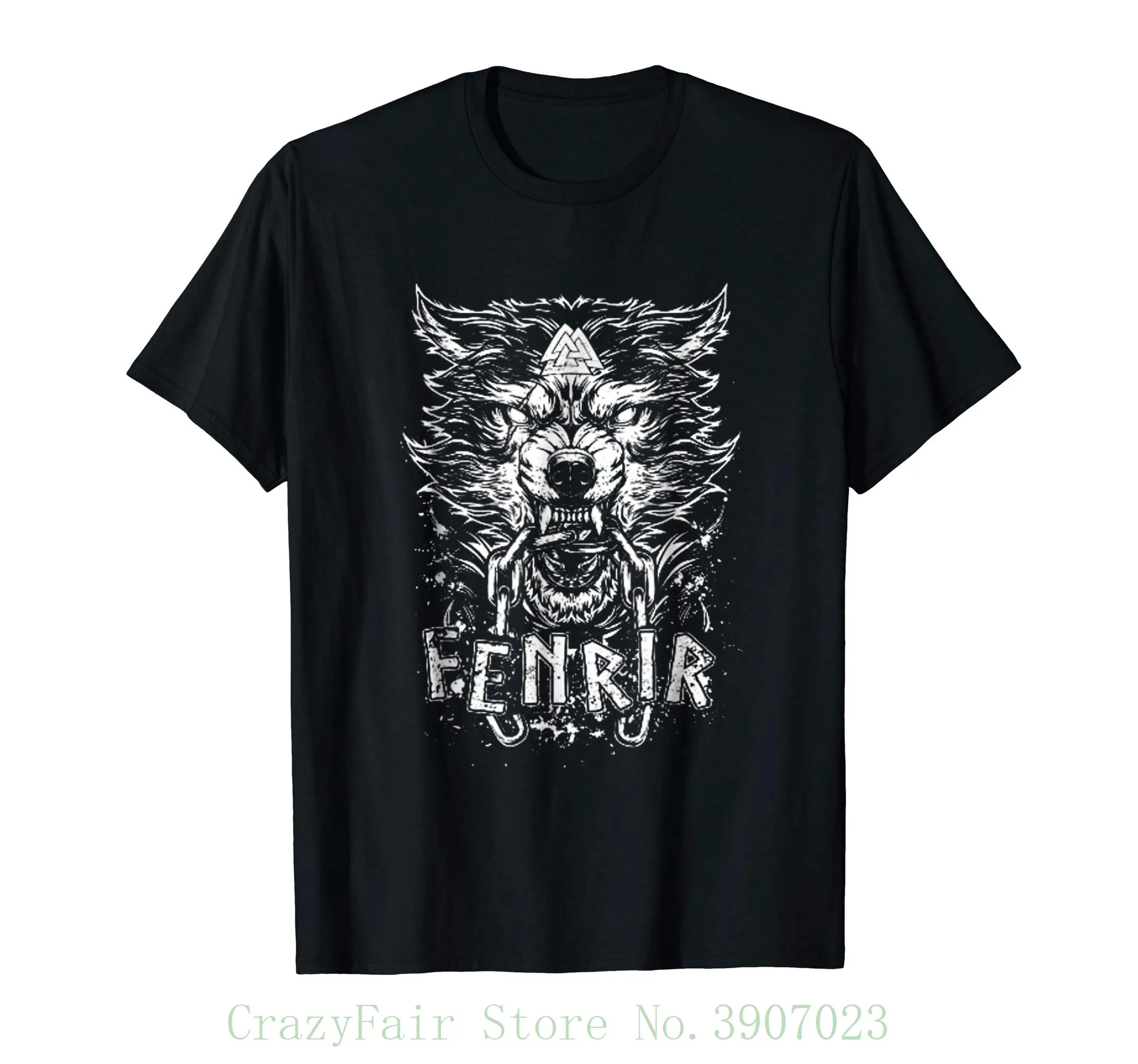 Fenrir Wolf Odin Nordic Howl Valhalla Viking футболка Kawaii Мультфильм забавная Мода | Мужская одежда