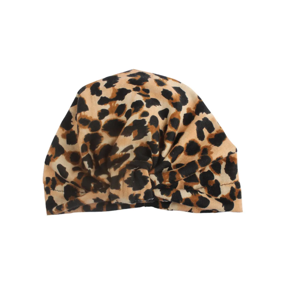 ARLONEET Newborn Baby Boy Girl Pleuche Leopard Print Knotted Hat Beanie Headwear Cap For Boys Girls Accessories | Детская одежда и