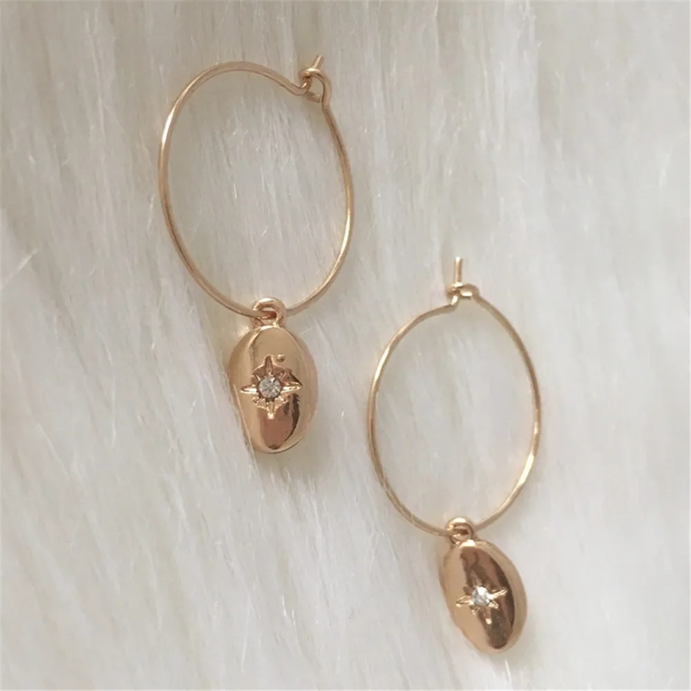 F/W Новое Поступление Позолоченные Овальные серьги-кольца в форме сердца круглой формы для женщин pendientes mujer moda Европа