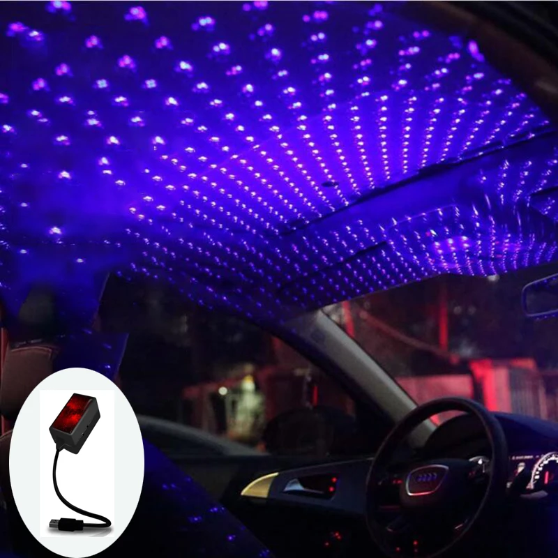 

New LED USB Car Laser Projector Light 4Modes Car DJ Interior Lights Moving Heads Disco Star Effect Stage Light Home Party decor
