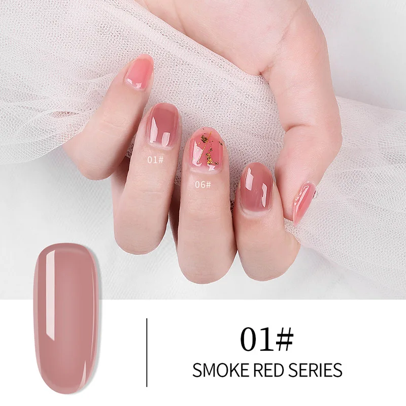 Pink Smoke Red 01 21 цвет 7,5 мл Гель-лак для ногтей красный зеленый цвет авокадо Полупостоянный замачиваемый Светодиодный УФ-Гель-лак для маникюра Гель-лак для ногтей - Цвет: Pink Smoke Red 01