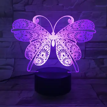 

Acrylic Led 3d Gradient Night Light Usb Touch Sensor Animal Butterfly Lamp Child Kids Gift Visual Desk Lamp Model Bedside Decor