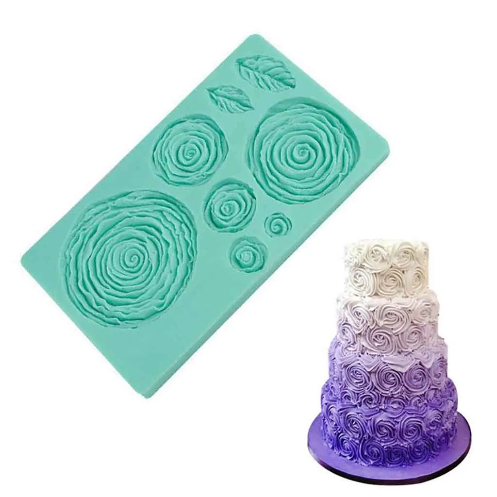 Новая горячая распродажа DIY Rosette Ruffle Simpress силиконовая форма гофрированные розы Форма для помадки, Sugarcraft Новое поступление#20191023