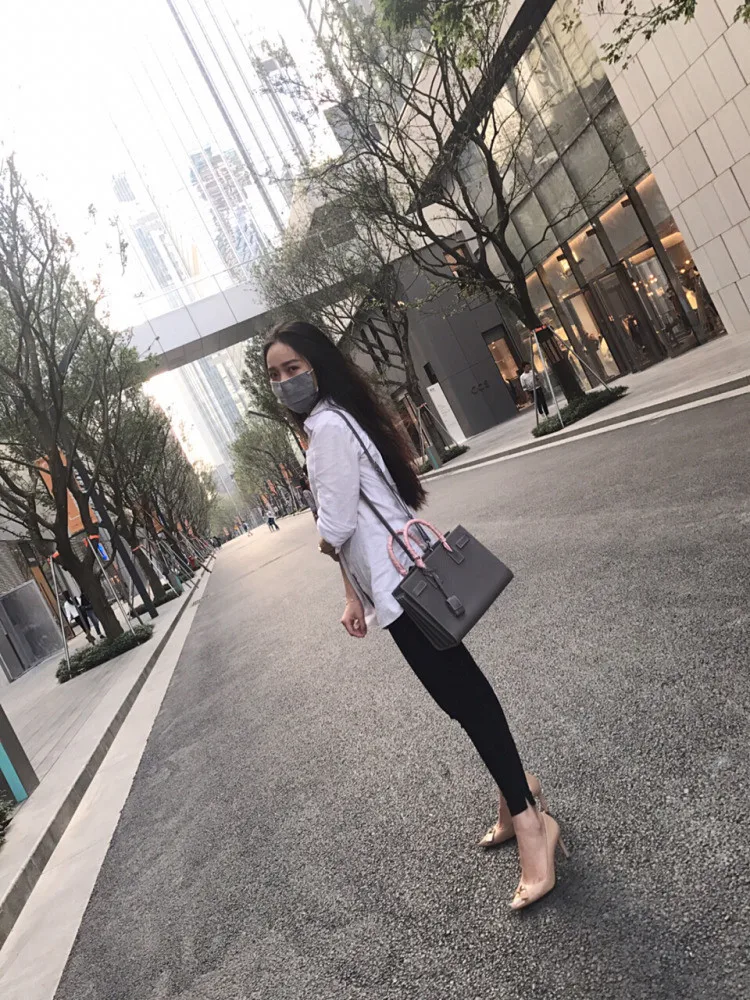 New Cow Leather Tote Bag Commuter Portable Organ Bag Lock Head One-shoulder Slanted Women's Bag