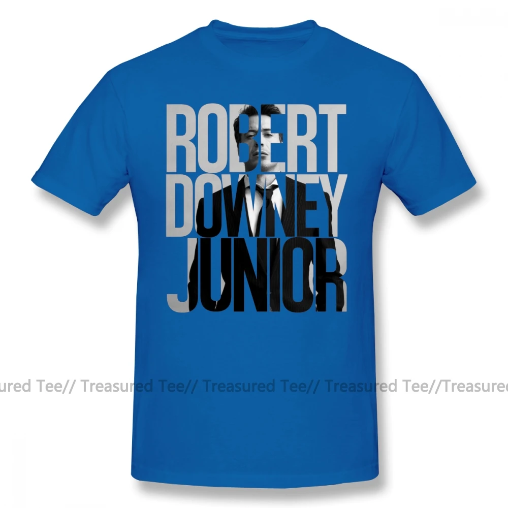 Футболка с надписью Robert Downey Jr, футболка с принтом, 6xl, забавная уличная футболка с коротким рукавом, 100 хлопок, Мужская футболка - Цвет: Blue