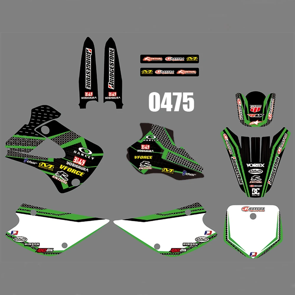 Для Kawasaki KX85 KX100 1998 1999 2000 KX 85 100 Графика наклейки на заказ Номер Наименование лента 3M Полный мотоцикл Фоны
