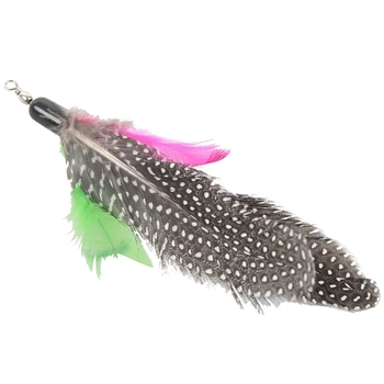 

5 Pcs Catfish Fishing Leash Cat Toy Refills with Feather Cat Baits