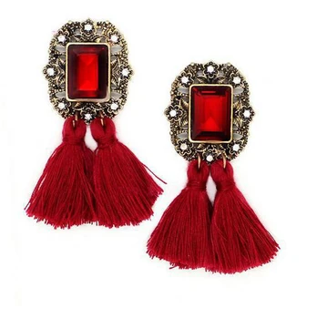 

FSUNION Statement Star Tassel Long Earring For Women Bijoux 2020 New Jewelry Classic Red Gray Black Colors Gold-color Bijoux