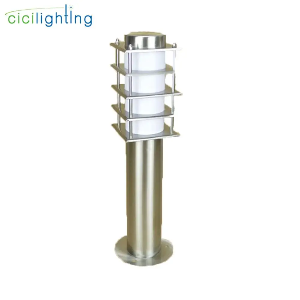 

Square Outdoor Lawn Lamp IP65 Waterproof White PC shade E27 Garden Stainless steel lights Courtyard Light Landscape Lamp Fixture