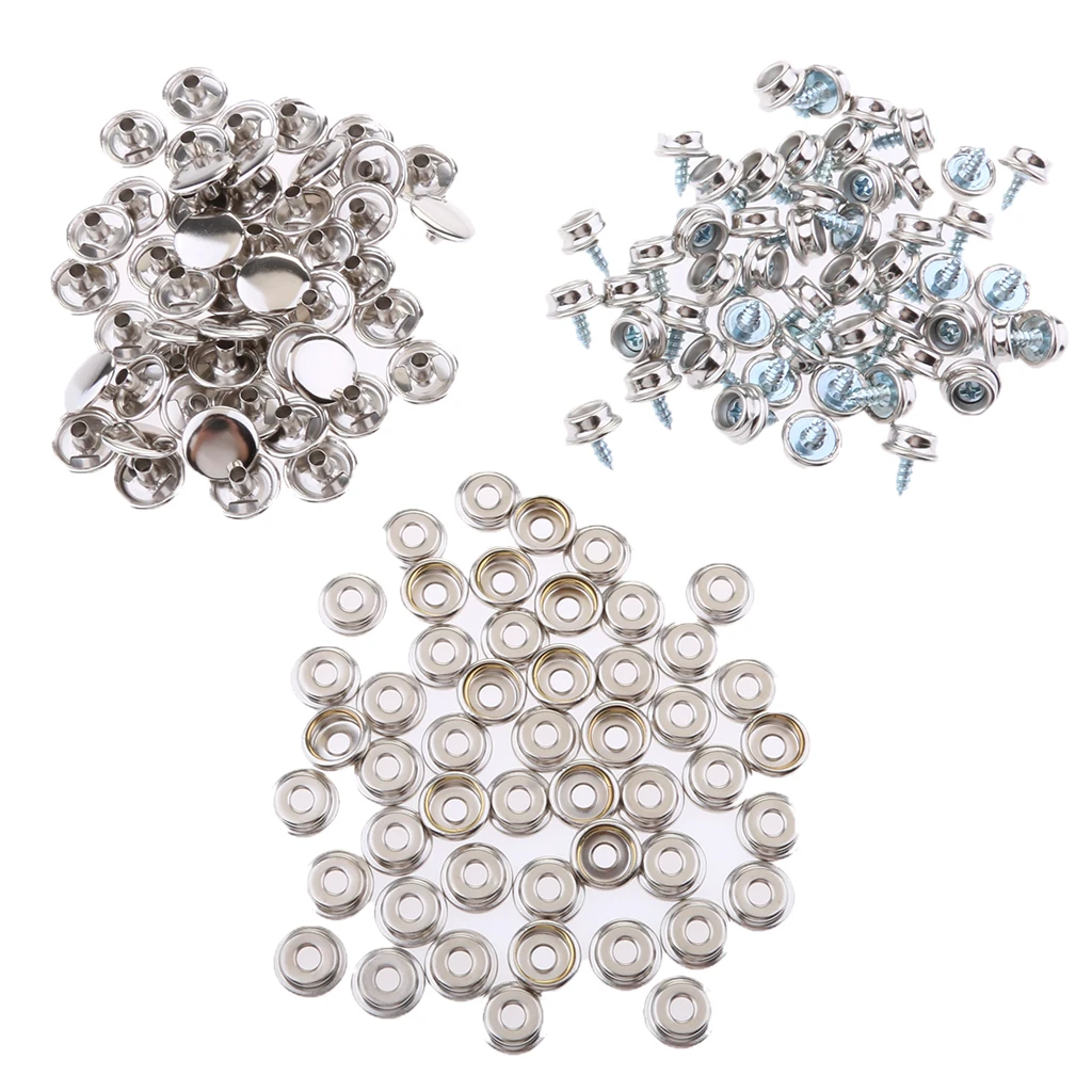 

150Pcs Stainless Steel Boat Marine Canvas Fabric Snap Cover Button And Socket Kit Tent Fastener Tool
