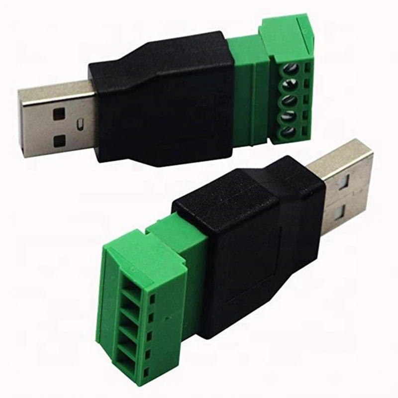 USB Male 10 штук в наборе USB 2,0 A Клеммная колодка USB 2,0 Женский Джек 5 Pin Винт Щит терминалы Тип адаптер - Цвет: USB Male