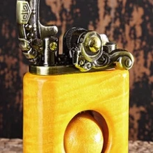 YKYJ смотреть видео 5 colorLighter с отложным воротником бусины керосиновая Зажигалка Зорро Творческий Ретро сандалового дерева зажигалка