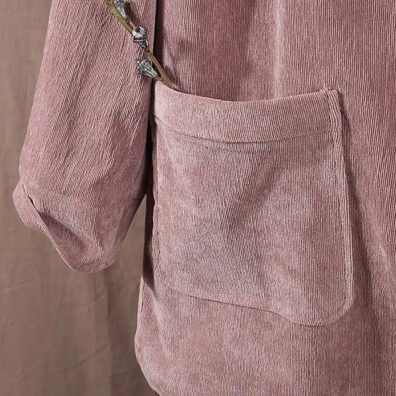 ZANZEA Vintage Women Corduroy Coats Autumn Hoodies Jackets Long Sleeve Solid Loose Outwear Female Hooded Sweatshirt Plus Size