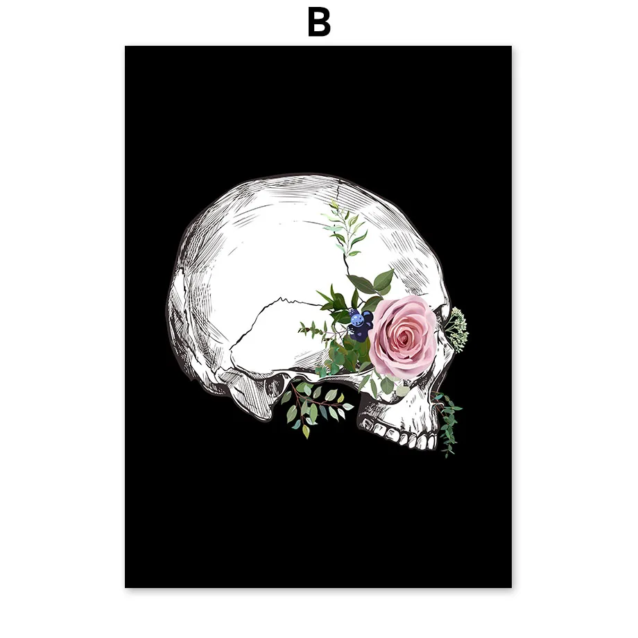 Сердце мозгов, черно-белая анатомия, винтажная настенная живопись на холсте, скандинавские плакаты и принты, настенные картины для декора гостиной - Цвет: B
