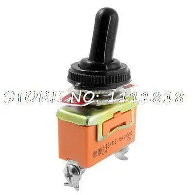 

15A/250VAC on-on 2 Position 1P2T SPDT 2 Terminals Toggle Switch w Waterproof Cap