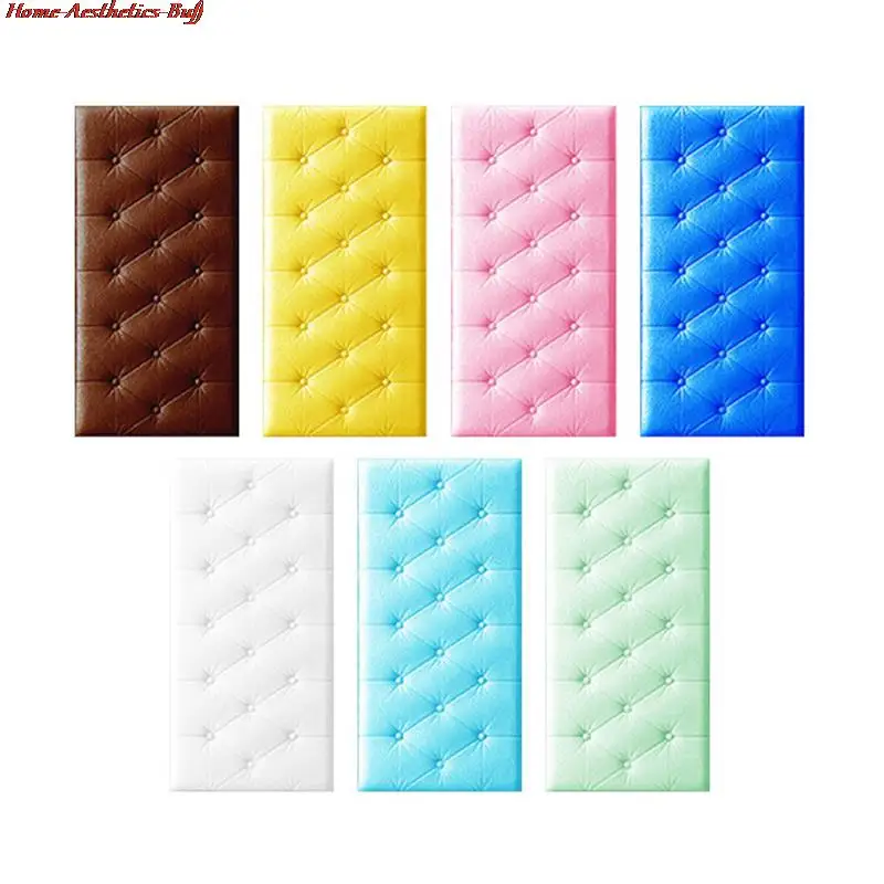 Self-adhesive 3D Three-dimensional Wall Stickers Thicken Tatami Anti-collision Mat Children's Bedroom Bed Soft Cushion | Дом и сад