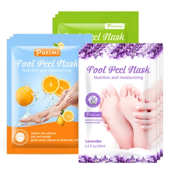 

Putimi 3pairs Moisturizing Foot Mask Pedicure Socks Peeling Foot Peel Exfoliating Mask Dead Skin Remover Calluses Feet Patches