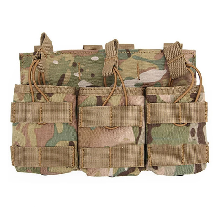 Открытый картриджный мешочек тактический Molle подсумок двухслойный тройной пейнтбольное оборудование Охотничьи Аксессуары Универсальная сумка - Цвет: CP
