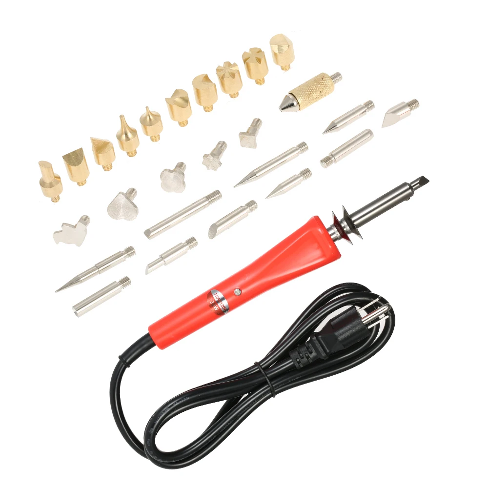 

220-240V 30W Electric Soldering Iron 28PCS Pyrography Wood Working Tool Wood Burning /Engraving/Carving/Embossing Soldering Tips