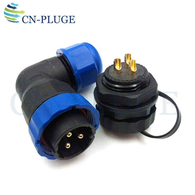SD20 IP68 방수 2 3 4 5 6 7 9 10 12 14 핀 항공 커넥터, 20mm 패널 장착 직각 커넥터 플러그 및 소켓
